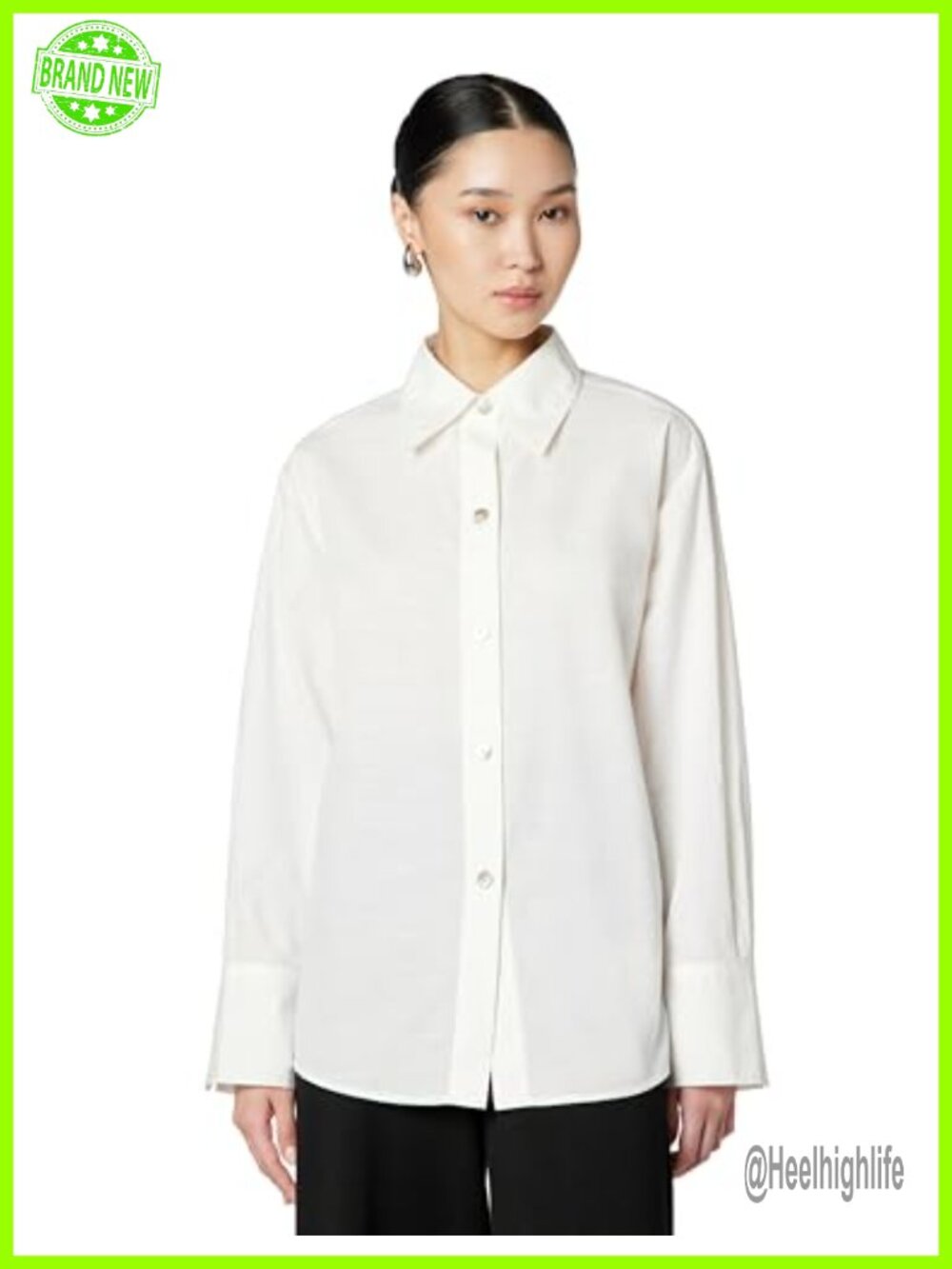 Vince Tie Back Long Sleeve Shirt White Crop Collared Neck
